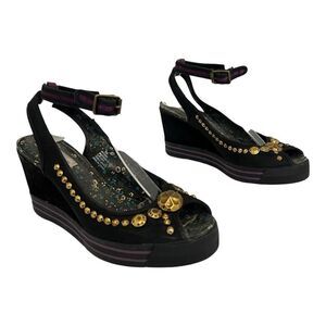 Nanette Lepore X Keds Wedge Womens Size 8 Slingback Peep Toe Sporty Shoes Stud